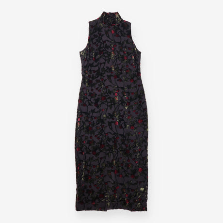 Silk Blend Floral Velvet Devoré Maxi Dress