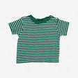 Green and White Stripe Plain T-shirt