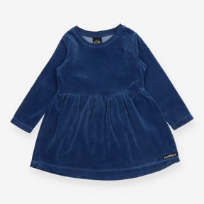 Dress LS blue velour