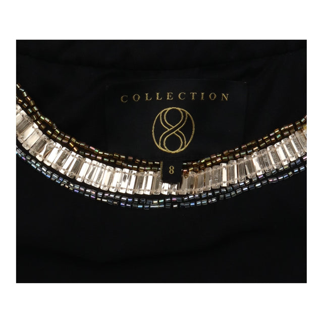 Black Beaded Scallop Two-Piece Maxi Dress