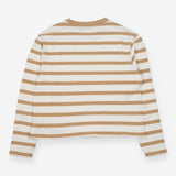 T-shirt brown and cream stripe 
