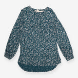 FatFace Teal Green Paisley Floral Notch Neck Tunic