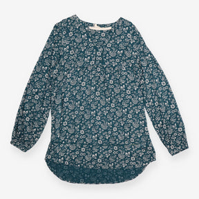 FatFace Teal Green Paisley Floral Notch Neck Tunic