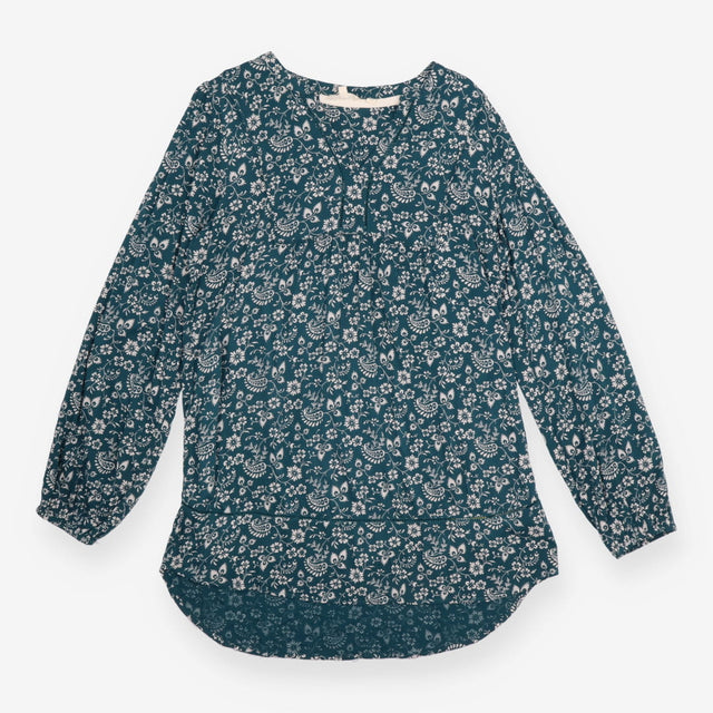 FatFace Teal Green Paisley Floral Notch Neck Tunic