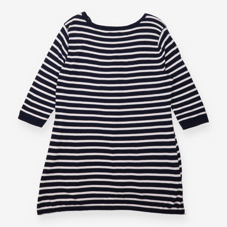 Tunic Top Navy White Breton Stripe Gold Button Mat