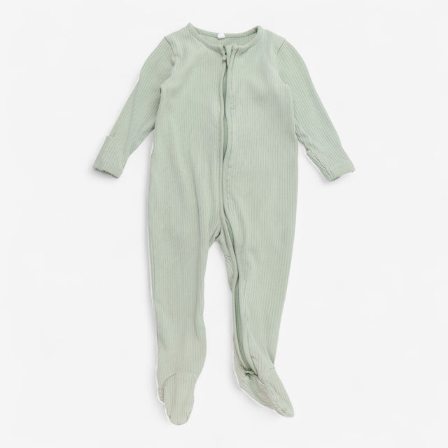 Mint Green Ribbed Sleepsuit