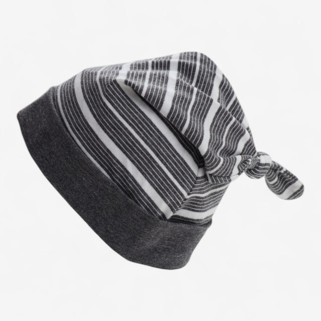 Baby Hat Grey and White Striped