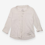 Ivory Pintuck Lace Trim Cotton Shirt