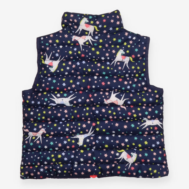 Navy Reversible Gilet with Unicorns