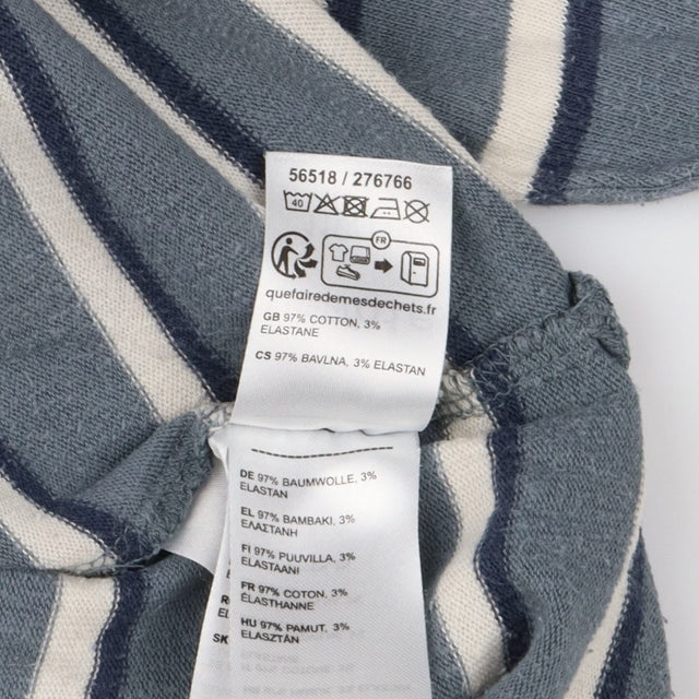 T-Shirt Long Sleeve Grey Striped with Pocket