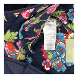 Quilted Blue Fitted Jacket with Floral Lining
