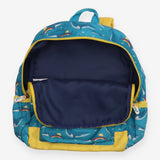Backpack blue and yellow whales 
