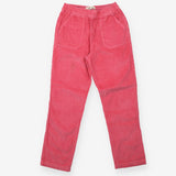 Bright pink ribbed cord trousers