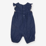 Romper Denim Embroidered Flowers