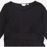 Black Maternity Breastfeeding Midi Dress Long Slee
