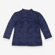 Navy Blue Floral Lace High Neck Top