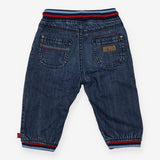 Jeans pull up navy blue and red boat