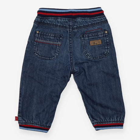 Jeans pull up navy blue and red boat