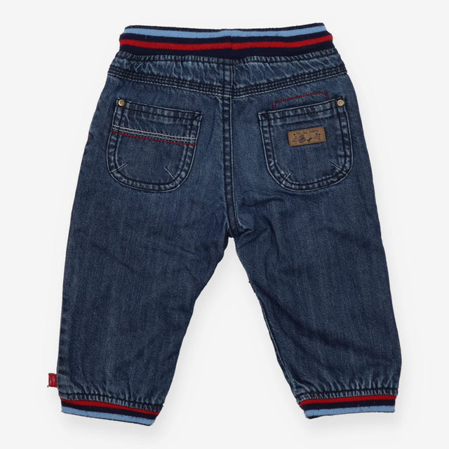 Jeans pull up navy blue and red boat