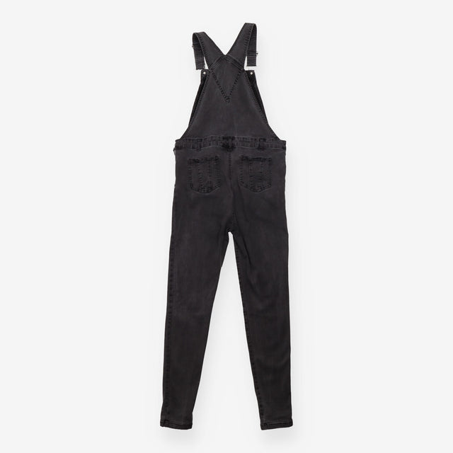 Black Washed Denim Maternity Dungarees