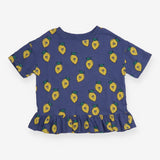Tee Blue with Frill Hem and Lemons