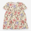 Dress SS jersey cream large flowers