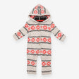 Hooded One Piece Grey Knit Fairisle Snowflakes