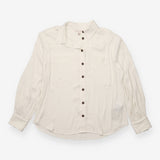 Ivory Utility Pocket Button-Up Blouse