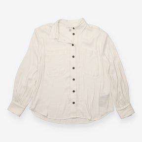 Ivory Utility Pocket Button-Up Blouse