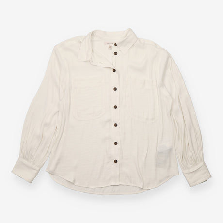 Ivory Utility Pocket Button-Up Blouse