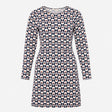 Dress Jersey Long Sleeve Printed Navy