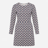 Dress Jersey Long Sleeve Printed Navy