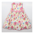 Jersey Dress White with Floral Pattern and Pink an