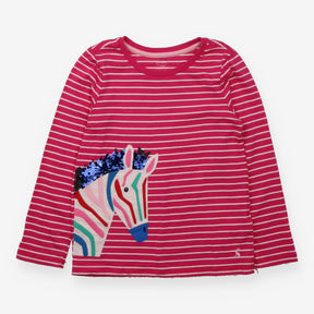 T-shirt pink stripe unicorn