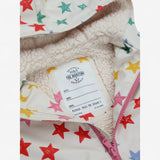 Raincoat Fleece Lined Cream with Rainbow Stars
