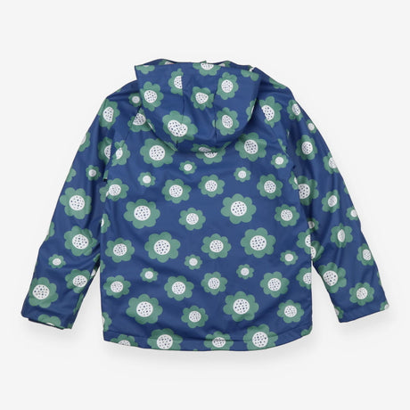 Blue fisherman's coat with green flowers