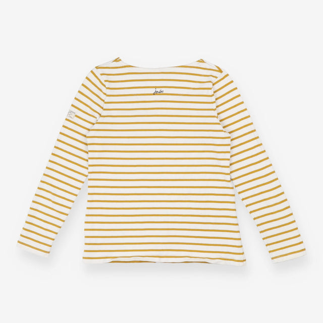 Joules Mustard Stripe Long Sleeve Top – 100% Cotto