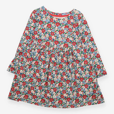 Dress Long Sleeved Red, White and Blue Flowers