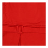 Red fit and flare midi dress with belt