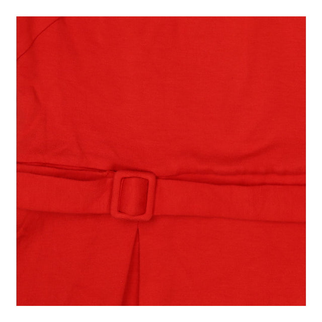 Red fit and flare midi dress with belt