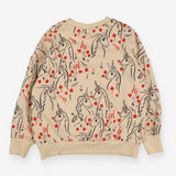 Sweatshirt cream unicorns red flowers hearts