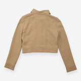 Jacket Light Brown Cropped Western Yoke Zip Up