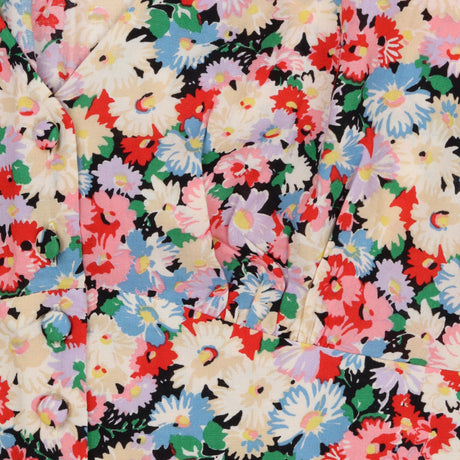 Floral V Neck Button Through Midi Dress