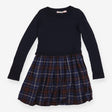 Dress navy sweater tartan skirt