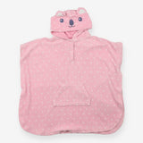 Poncho towelling pink white spot