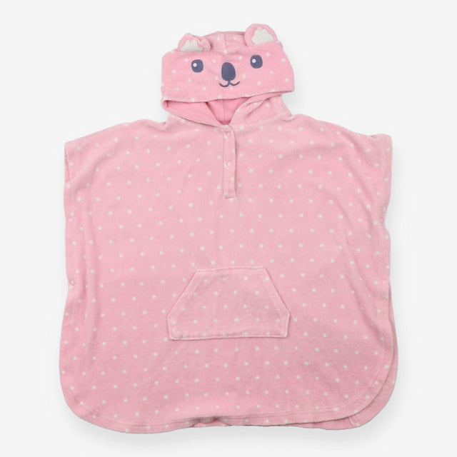 Poncho towelling pink white spot
