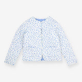 Jacket quilted blue flowers blue lined