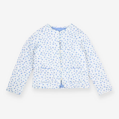 Jacket quilted blue flowers blue lined