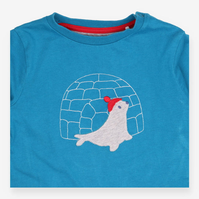 Tee LS blue seal red hat igloo