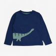 Blue LS tee green dino 